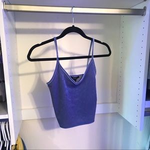 Periwinkle Velvet Cropped Tank